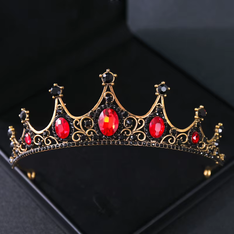 Diadèmes et couronnes baroques Vintage en cristal rouge strass, diadèmes de princesse reine, accesso