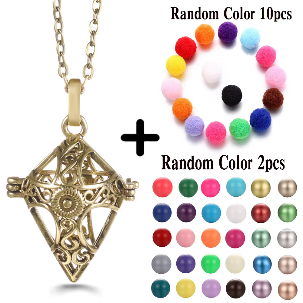 Carillon du mexique boule de musique pendentif d'appelant diffuseur d'aromathérapie collier médaillo