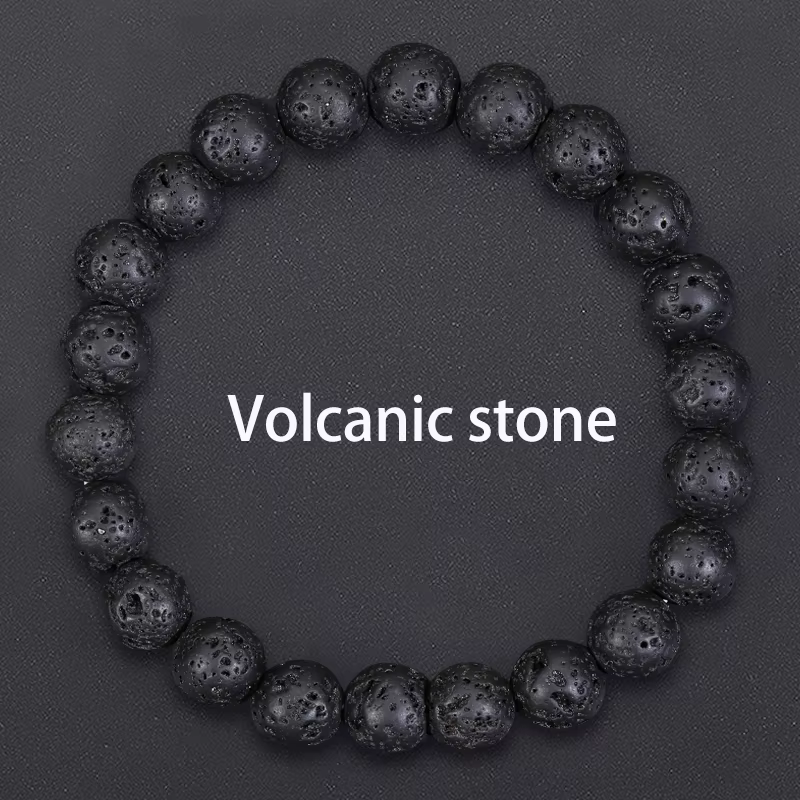 Soul és-Bracelet en Pierre Volcanique Naturelle pour Homme, Perles artificiel astiques, Bijoux pour 