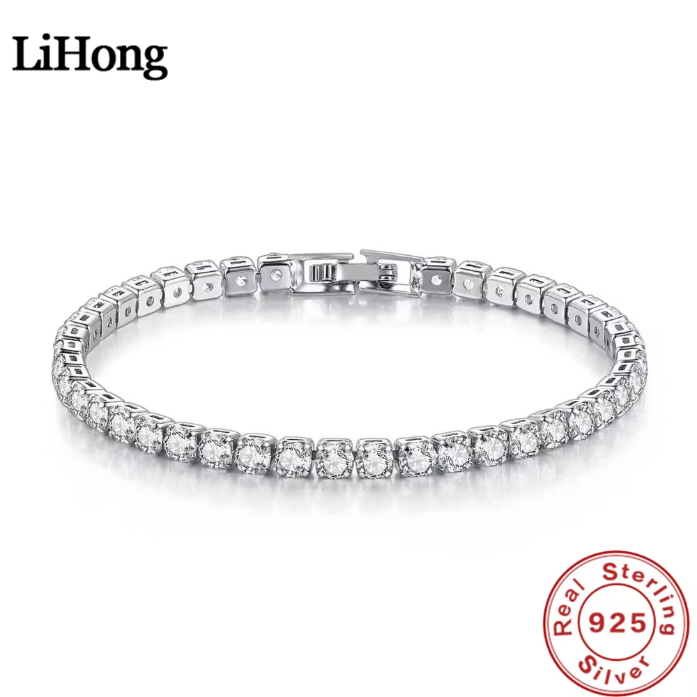 Bracelet en argent Sterling 925 pour femmes, chaîne en Zircon, mode Simple, fiançailles, mariage, Gl