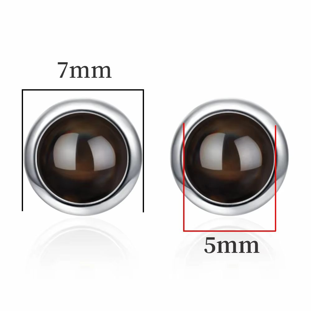 Boucles d'oreilles en argent Sterling 925 en Agate noire naturelle, bijoux à la mode pour hommes et 