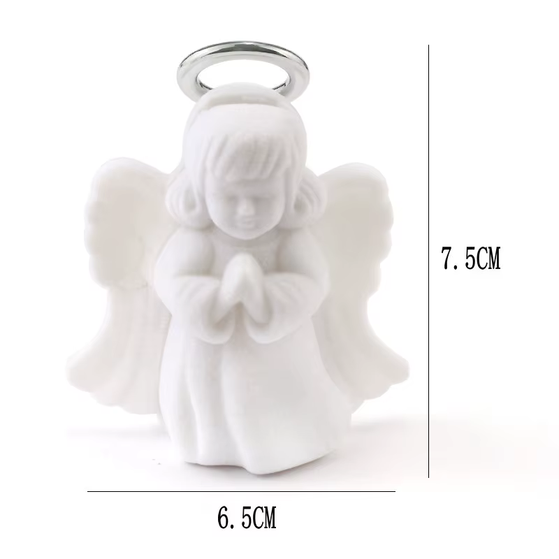 Boîte à bijoux blanche en velours, 1 pièce, jolie boîte à bagues de mariage en forme d'ange, boîte d