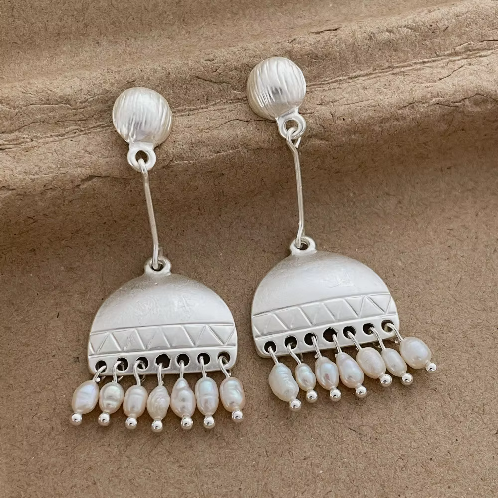 Minar Creative – boucles d'oreilles longues à pampilles géométriques en fausses perles métalliques p
