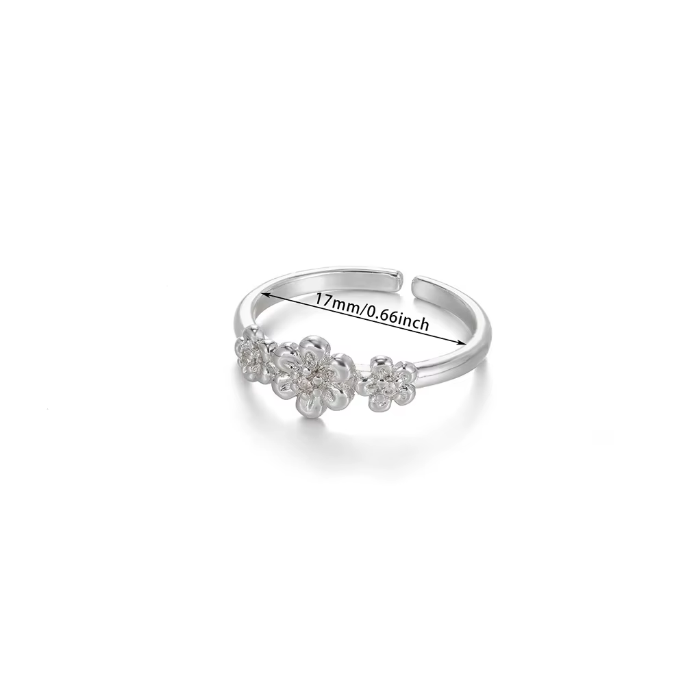 Bague réglable couleur or pour femmes, délicate fleur de marguerite, anneaux mignons et élégants, Pi