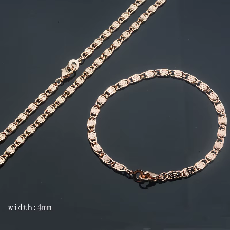 Bijoux à la mode 6 Style nouvelles femmes hommes 585 couleur or Rose gourmette corde collier Bracele