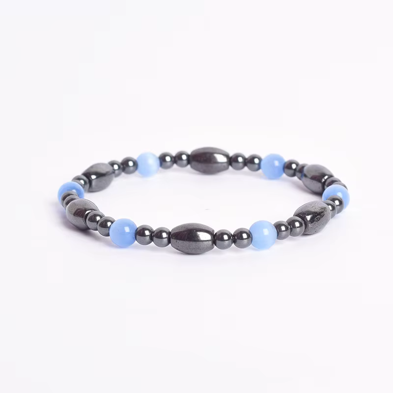 Bracelet hématite magnétique thérapeutique bohème pour hommes, amincissant, favorise la Circulation 