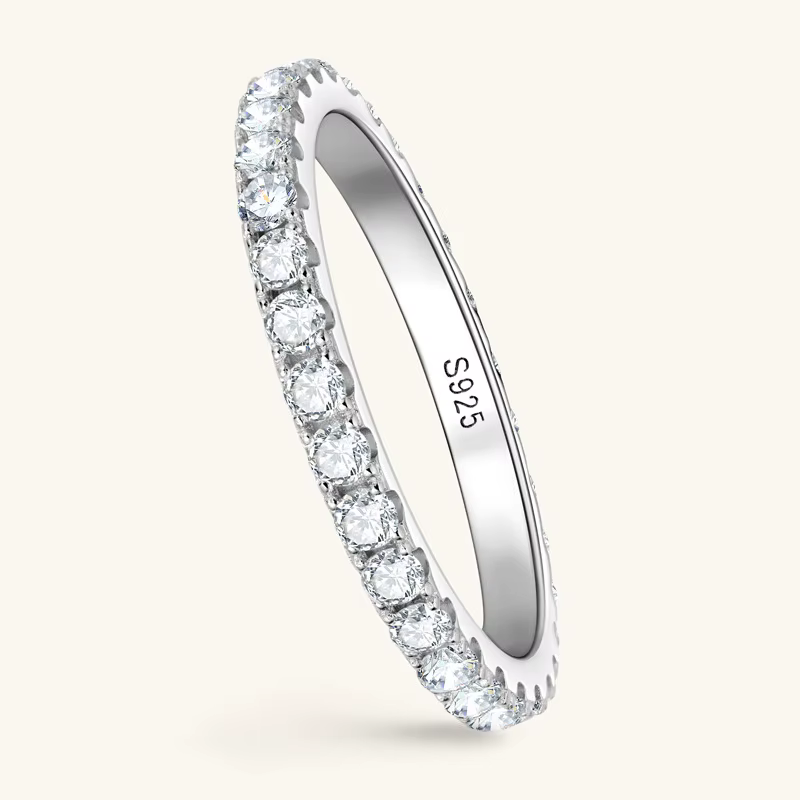 BJXMOSO – bague en moissanite complète en argent sterling S925 pour femmes, bague de fiançailles sol