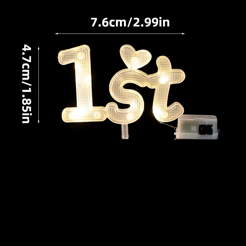Décoration de gâteau en forme de bougie lumineuse avec lumières LED numériques, idéale pour les anni