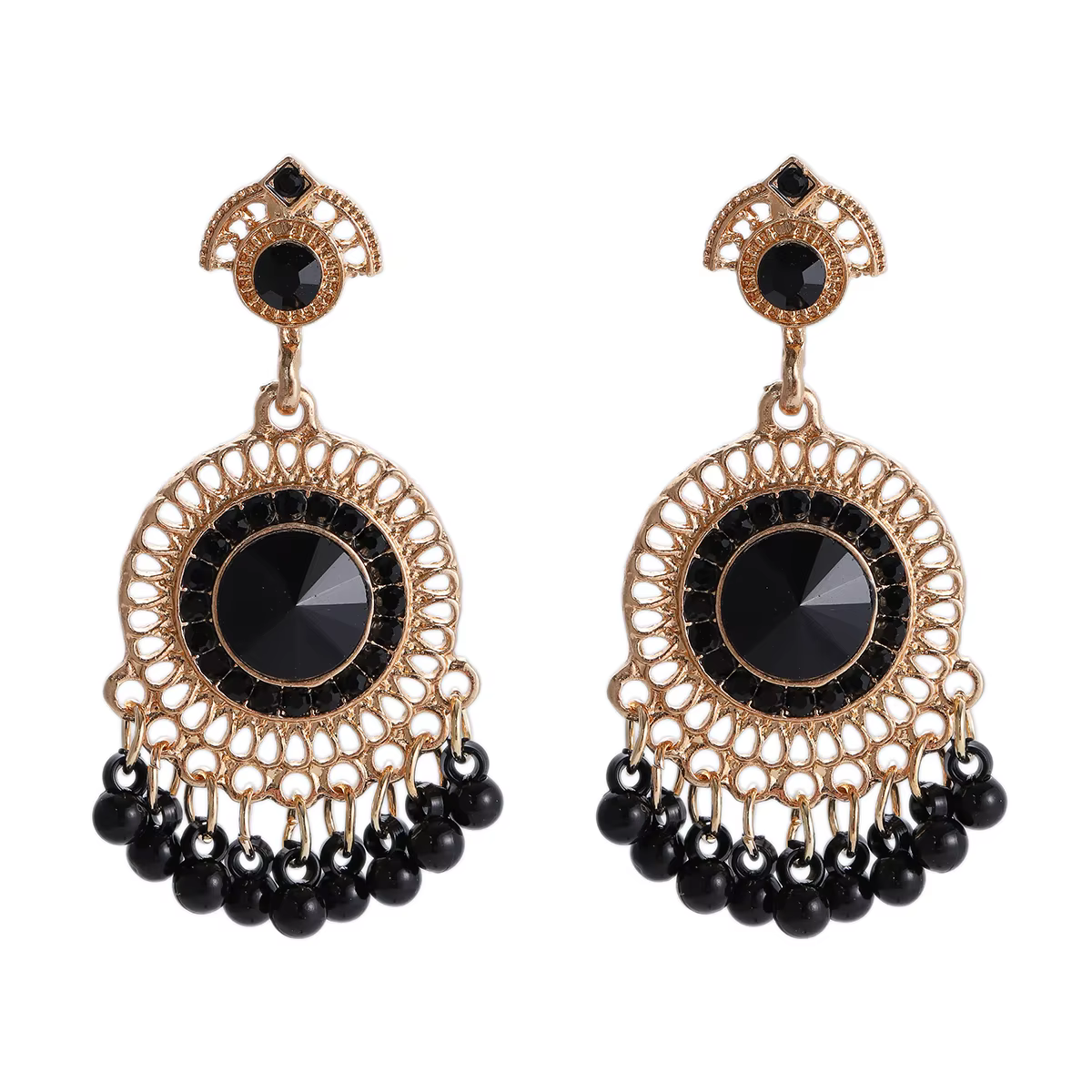Boucles d'Oreilles Ethniques Rondes en Clip pour Femme, Accessoires de Bijoux Indiens, Vintage, en O