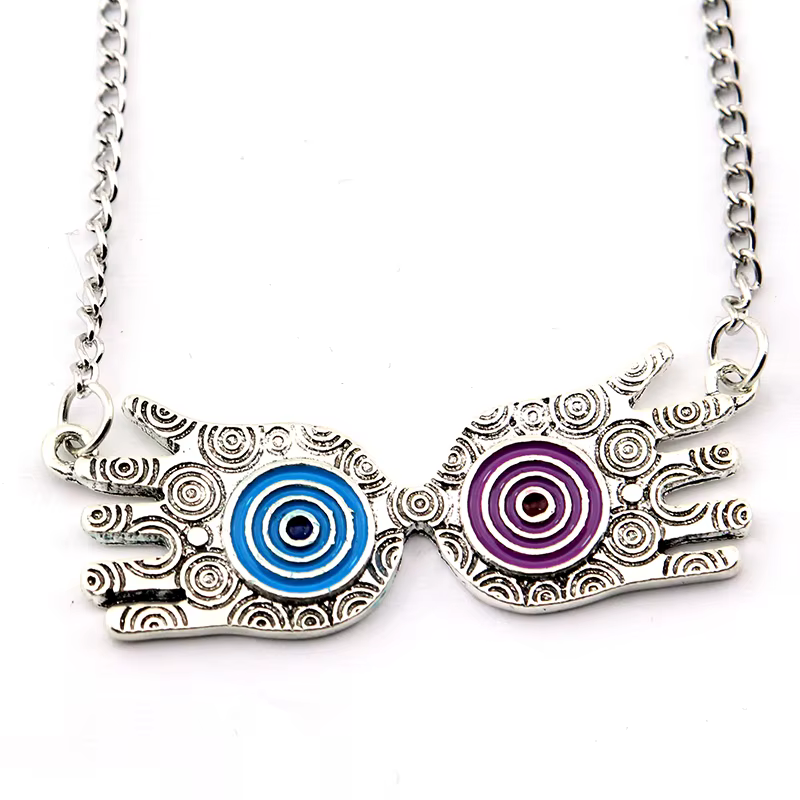 Collier pendentif lunettes dessin animé mignon Anime, Lunettes Luna Lovegood Demon Eyes pour femme h