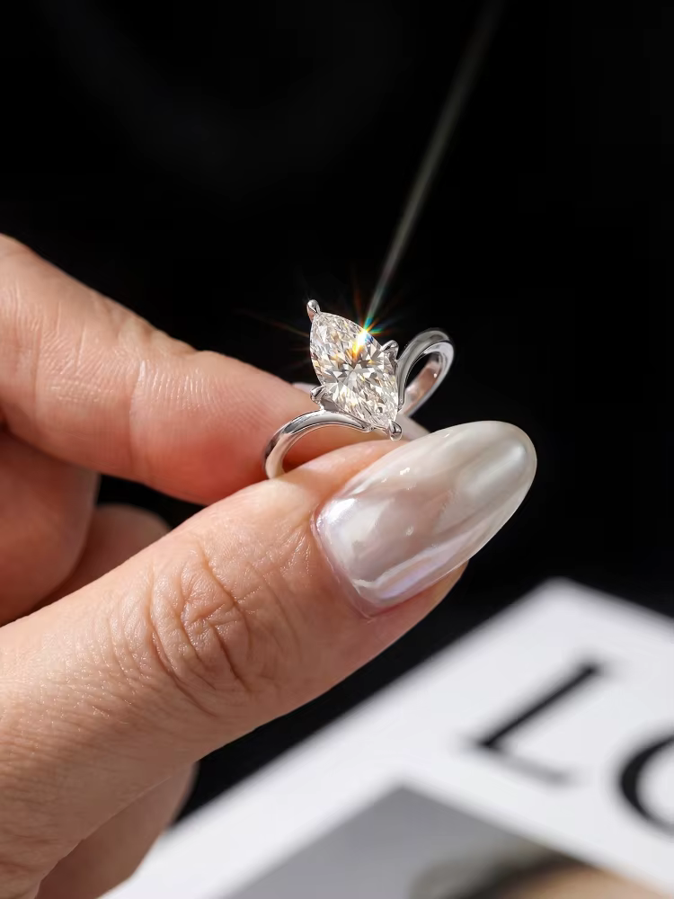 Bague classique certifiée en diamant Moissanite pour femmes, en argent Sterling 925, bijoux de maria