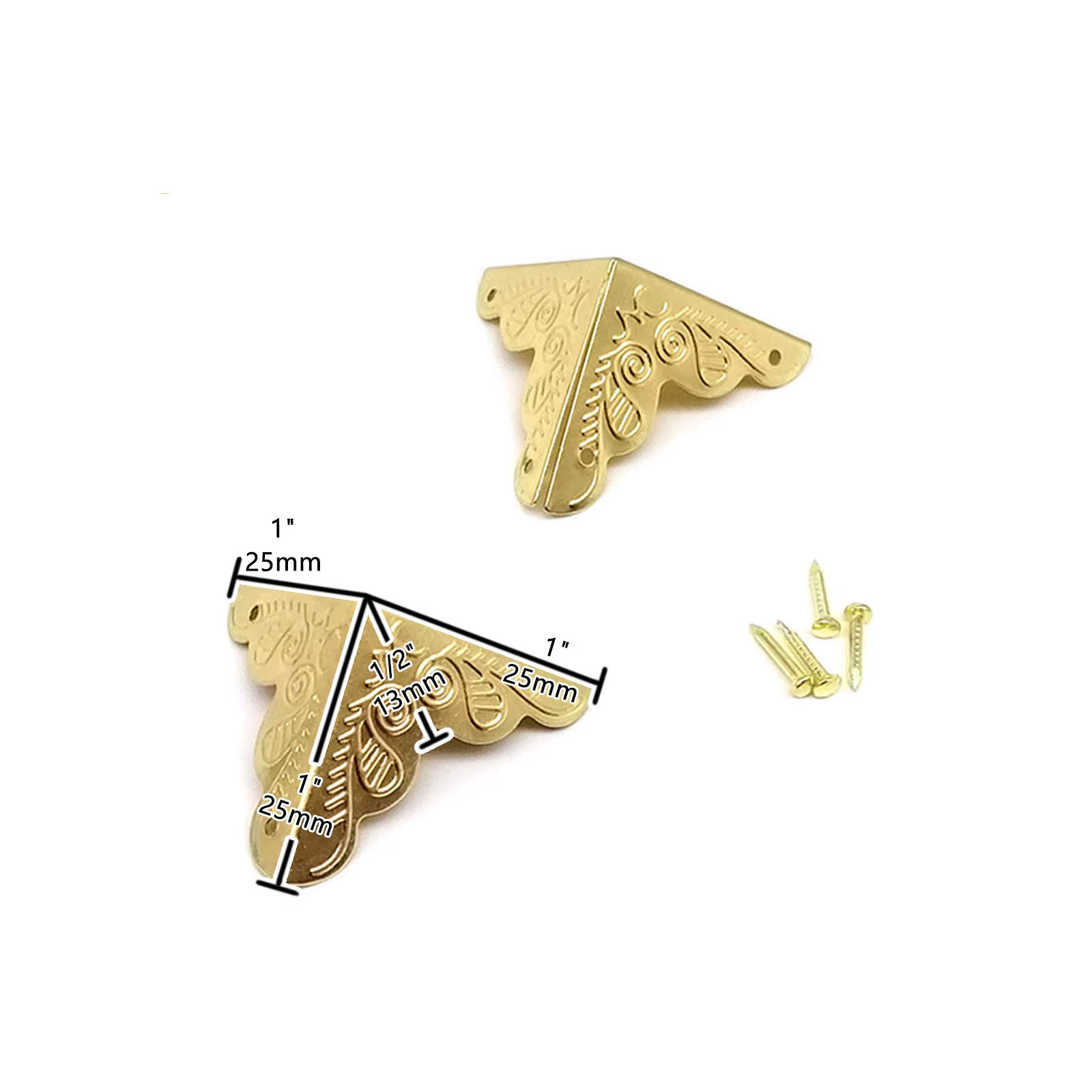 12 pièces couvercle de protection d'angle en métal pour coffre à bijoux en bois boîte à vin étui Ant