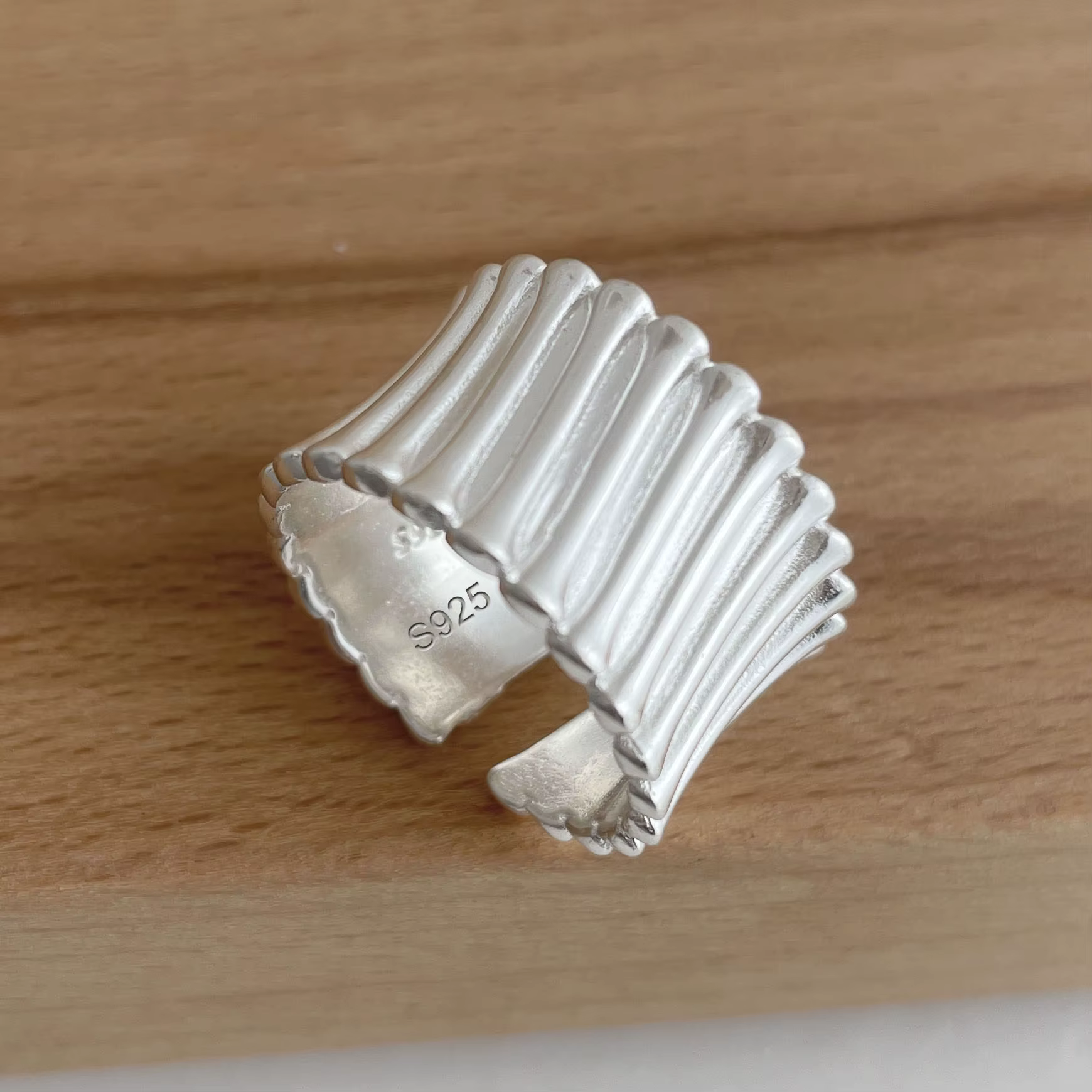 Bagues en argent regardé 925 faites à la main pour femmes et couples, minimaliste, simple, large, in
