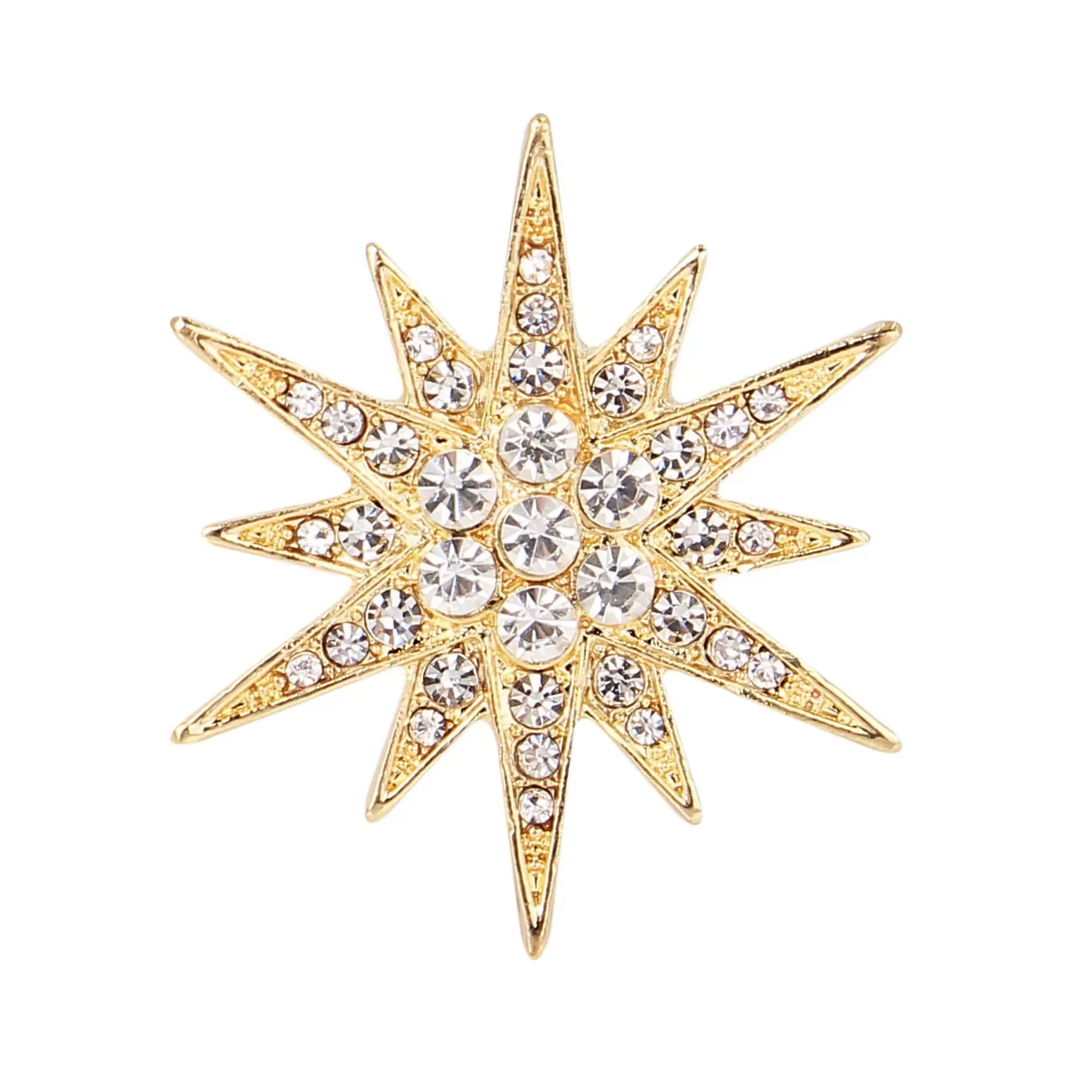 Haute qualité Vintage luxe strass Starburst étoile broches et broches brillant cristal victorien épi
