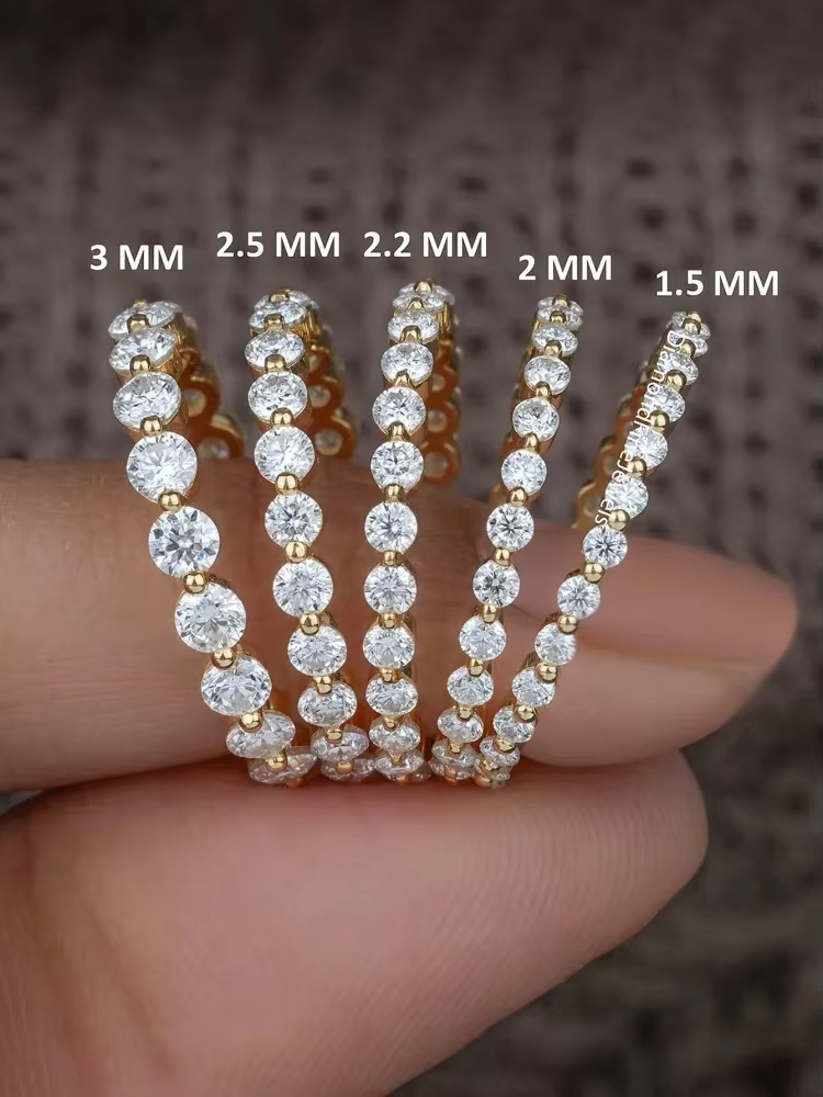 Bague élégante en argent Sterling 925 pour femmes, diamant Moissanite véritable, 2MM, brillante, ron