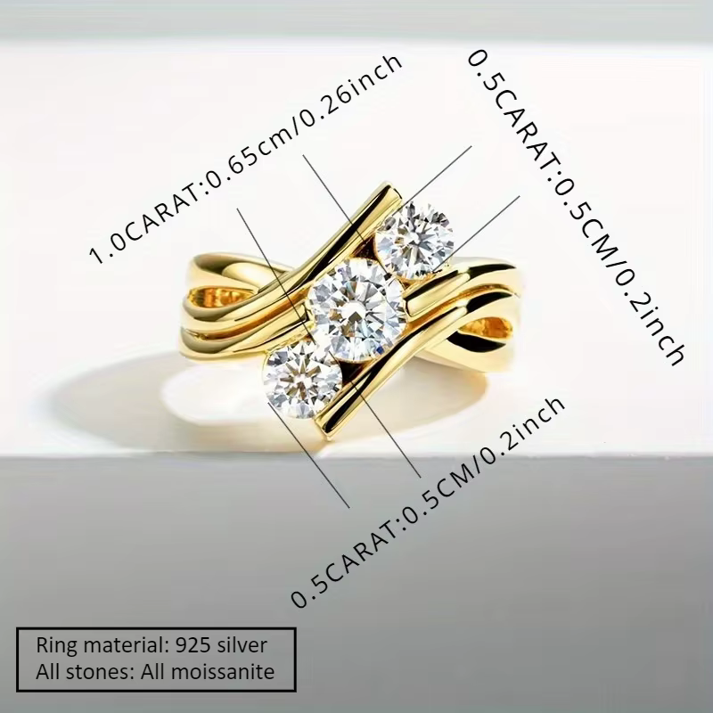 Une bague unisexe simple mais luxueuse, en argent sterling 925 et moissanite ronde de 2 carats, idéa