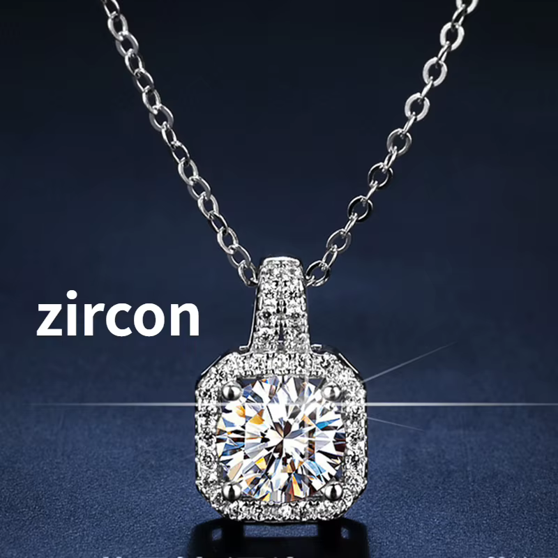 JoyceJelly – collier en argent Sterling S925 avec pendentif en Moissanite pour femmes, 1-2 Carat, VV