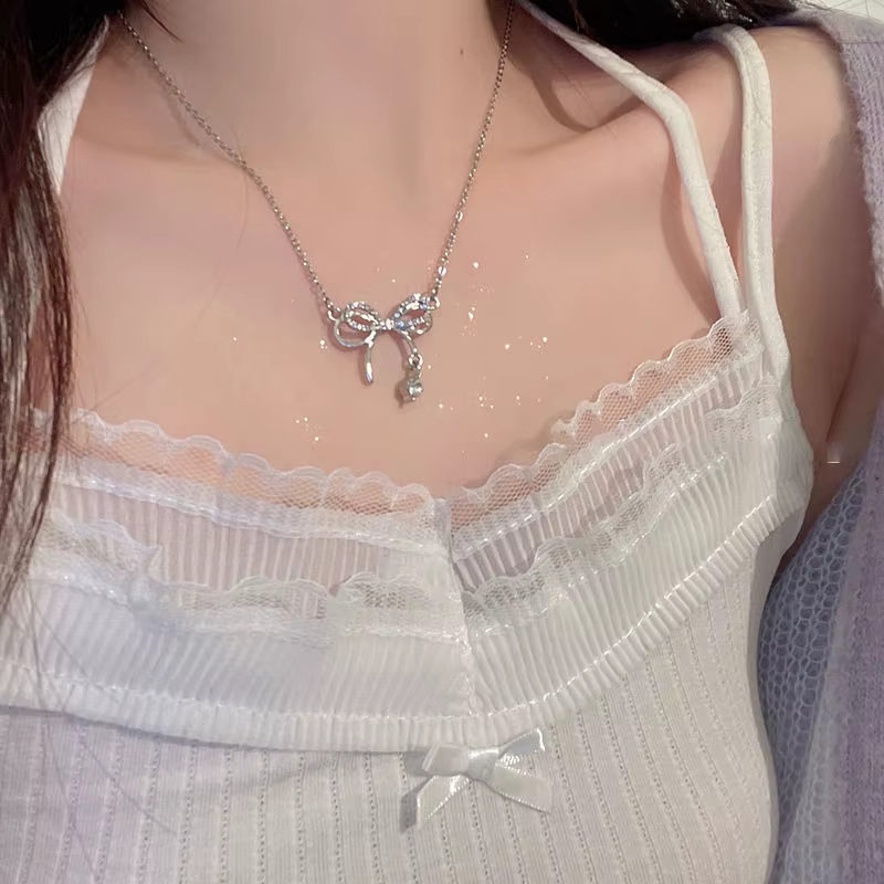 Aihua – collier rond minimaliste avec pendentif en opale pour femmes, chaîne esthétique de clavicule