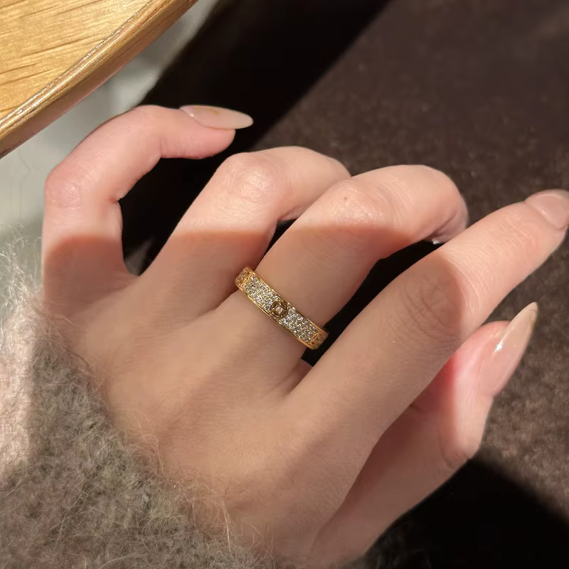 Bague classique rétro incrustée de diamants circulaires pleins de diamants, mode ciel étoilé, bagues