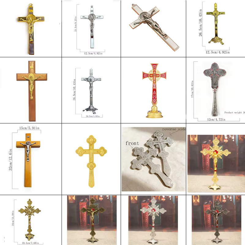 Grande vente en gros d'usine de croix orthodoxes et catholiques, styles variés, fournitures religieu