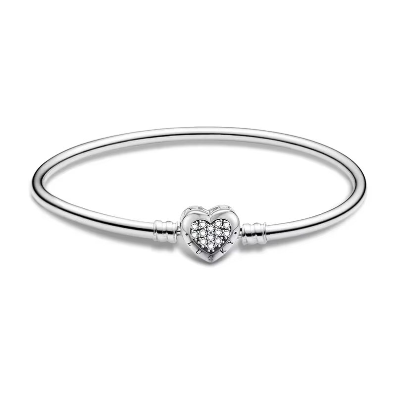 Bracelet en argent sterling 925 personnalisé, simple, en forme de cœur, à griffes, pour la fabricati
