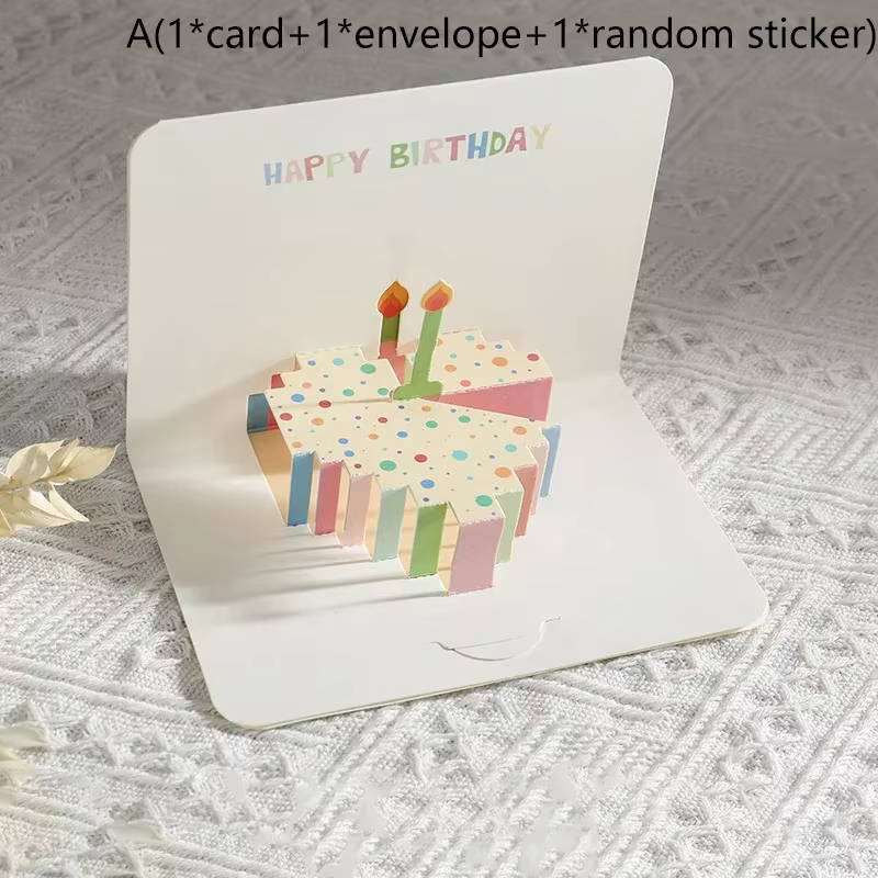 Cartes de vœux d'anniversaire carte-cadeau Pop Up 3D cartes-cadeau avec enveloppe décorations de mar