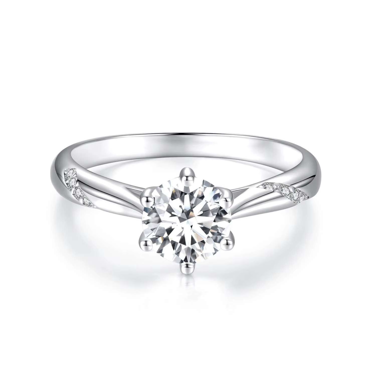 BAMOER – bague Moissanite U 1CT en argent Sterling 925, Design unique avec pierres latérales en Zirc