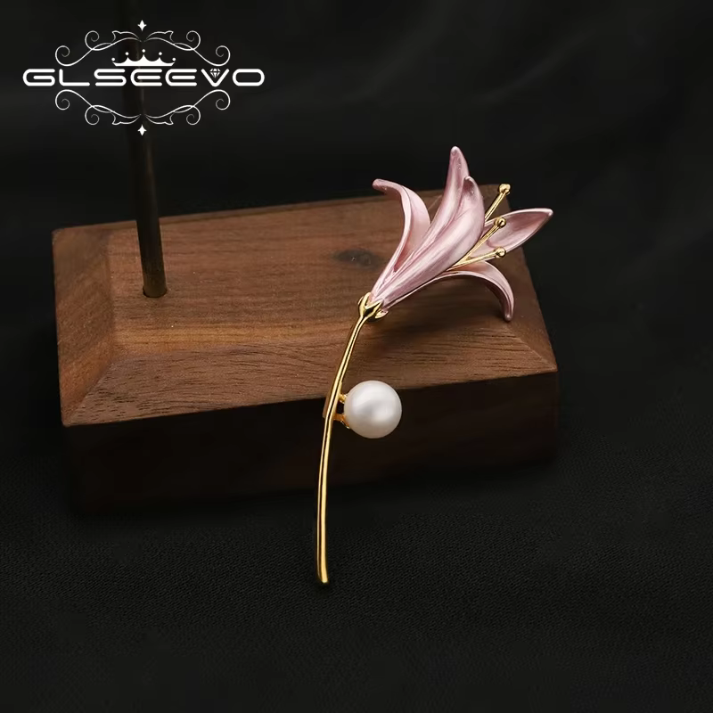 GLSEEVO-Broche en émail de fleur de tulipe pour femmes, épingle de collier de revers, décor d'écharp