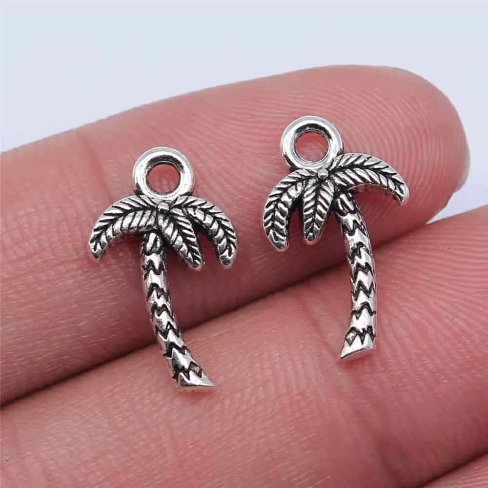 WYSIWYG – cocotier Antique couleur argent 17x10mm, 20 pièces pour la fabrication de bijoux