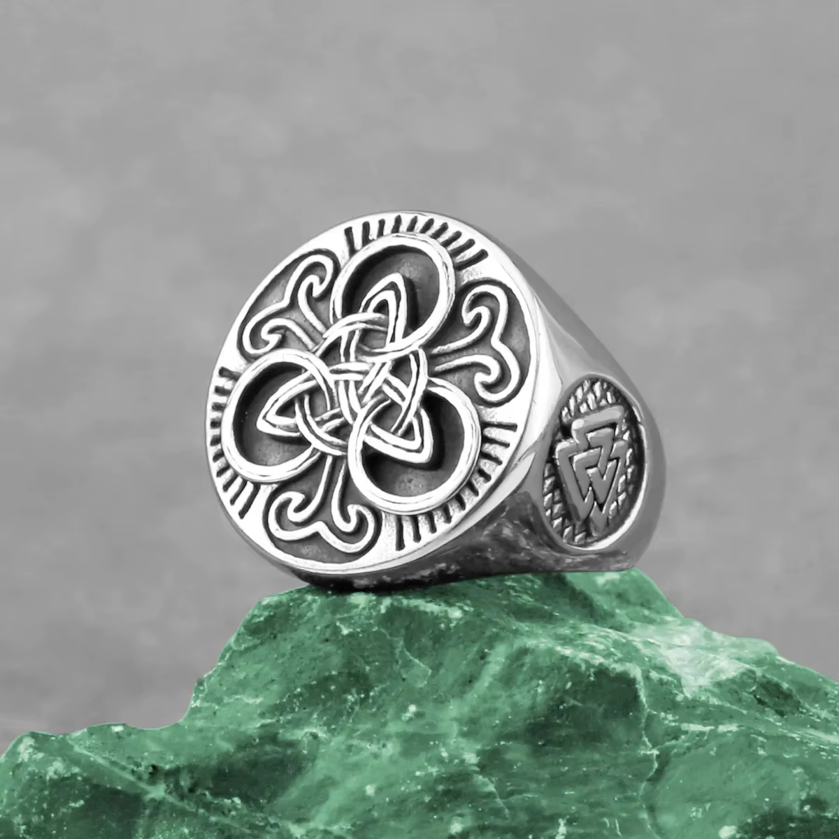 Bague Rune Odin Trinity en acier inoxydable pour hommes et femmes, rétro, mode, amulette à nœud celt