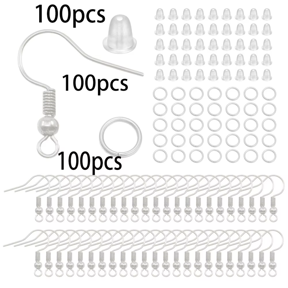 210-400 pièces/boîte Kits de fabrication de bijoux fermoir à homard anneaux de saut ouverts fin sert