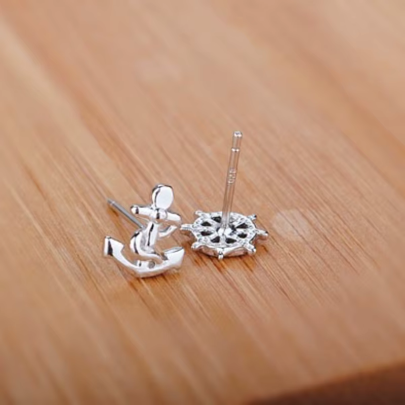 Boucles d'oreilles en argent 925, Style ancre de bateau marin, Niche Unique à la mode, Simple et exq