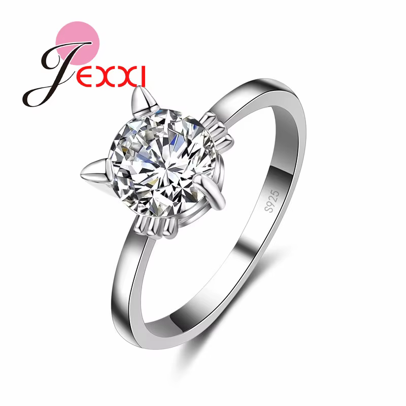 Bague chat mignon pour filles/enfants, joli cadeau d'anniversaire de noël, cristal CZ brillant, bijo