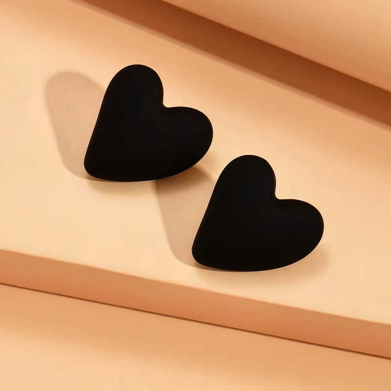 Koean mode couleur bonbon acrylique amour Eardrop conception Simple géométrique coeur fête bijoux bo