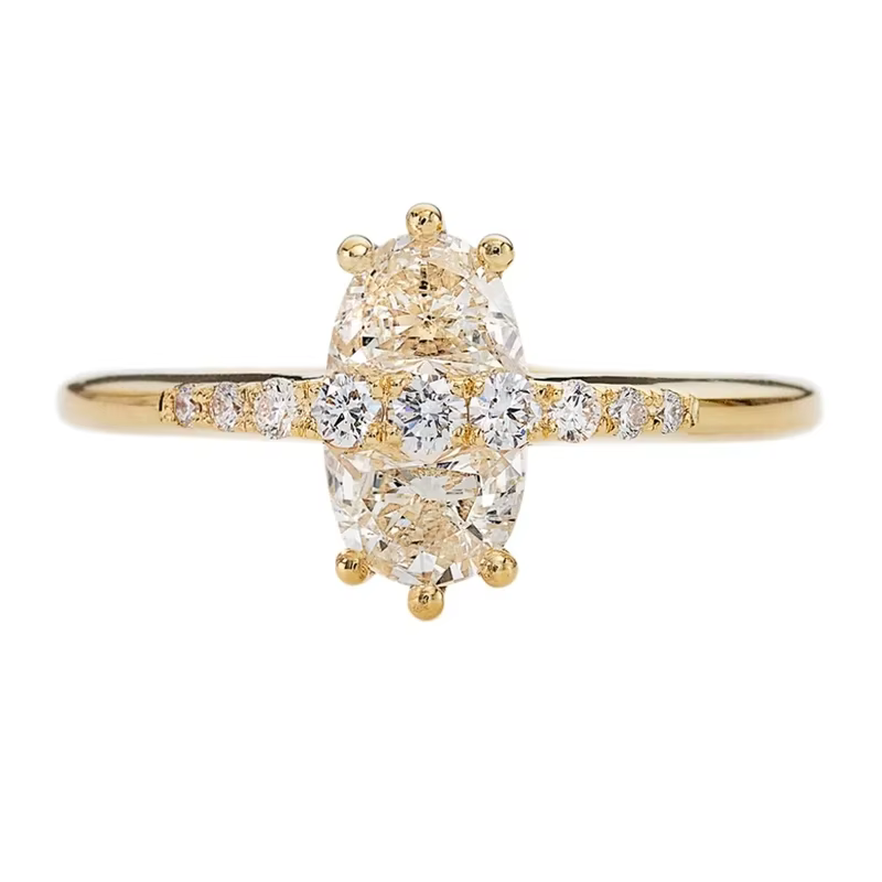 ROGHTS-Bagues en cristal et or pour femmes, bijoux en argent regardé 925, bague de mariage à la mode