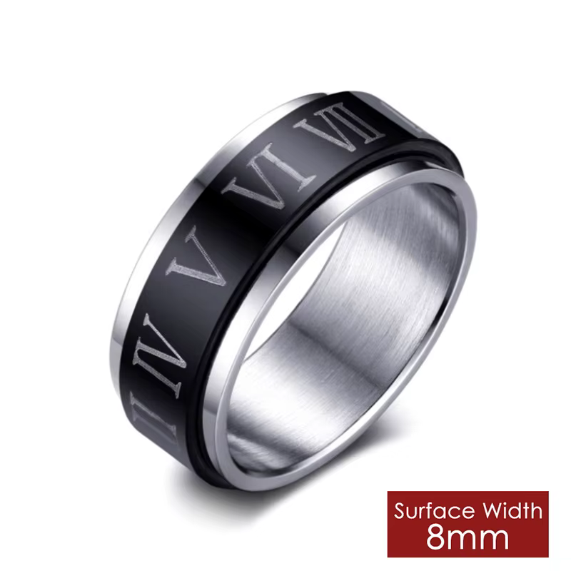 Anneau Spinner rotatif pour hommes et femmes, anneaux d'anxiété, en acier inoxydable, lune, étoile, 
