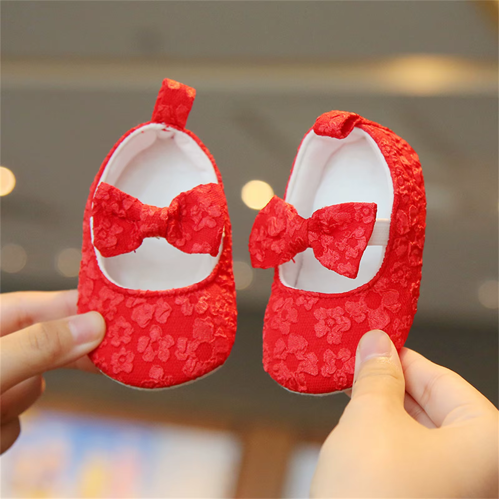 Chaussures en dentelle coordonnantes avec nœud papillon pour bébés filles, chaussures de princesse p