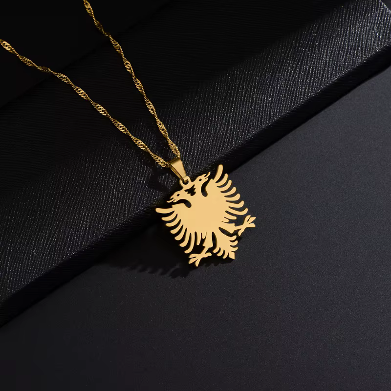 Colliers avec pendentifs en forme d'aigle pour femmes et filles, en acier inoxydable, couleur or, bi