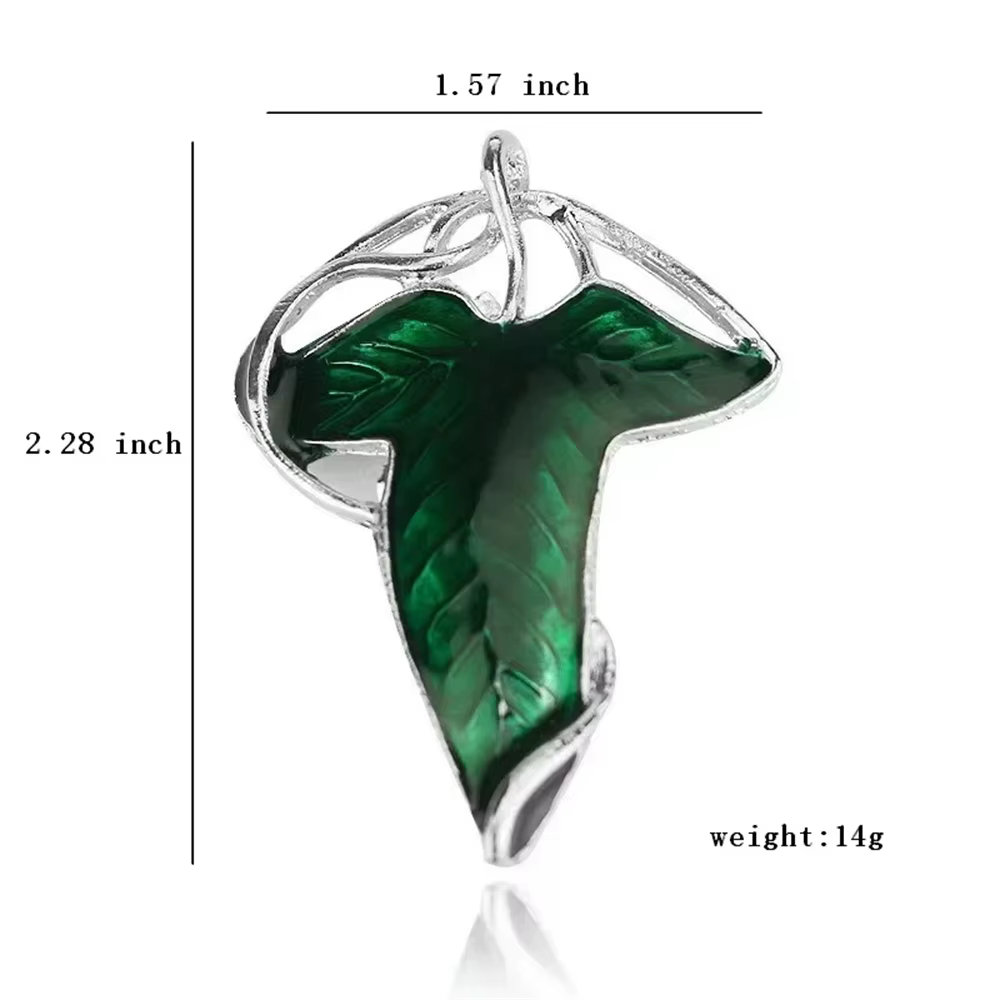 Collier de cuir chevelu vert elfe pour femme, broche elfique, pendentif en alliage, boucles d'oreill