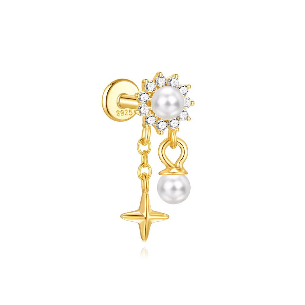 AIDE 925 argent Helix Cartilage Piercing boucle d'oreille pour les femmes exquis empilage brillant Z