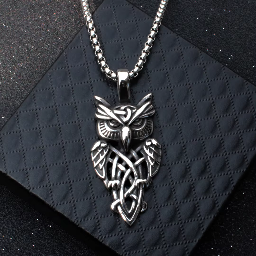 Collier pendentif hibou oiseau pour femmes et hommes, Hip-hop, couleur argent, chaîne en acier titan