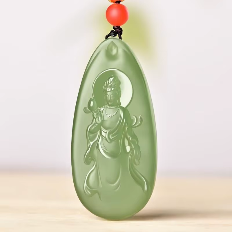 Jade Afghan Jade naturel sculpture Guanyin bouddha hommes et femmes collier pendentif cadeaux pour b