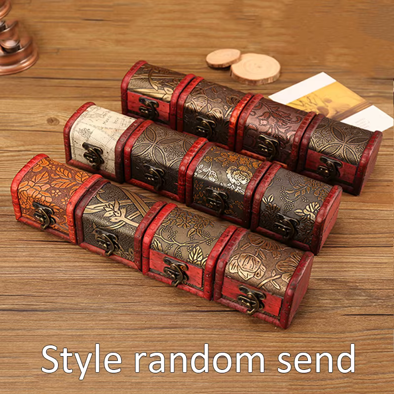 Mini boîte rétro en bois pour bijoux, boîtes de rangement pour accessoires de photographie, arrière-