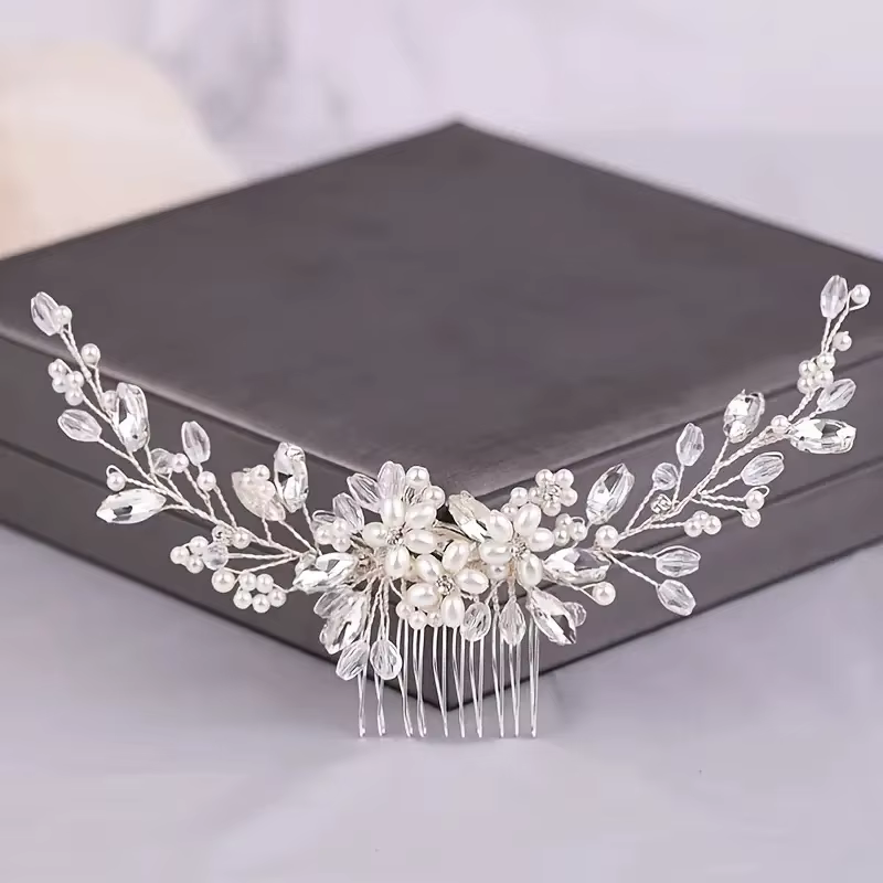 Peigne à Perles de Mariage pour Mariée, Accessoires Faits à la Main, Pièce Sauna, Bijoux de Tête pou