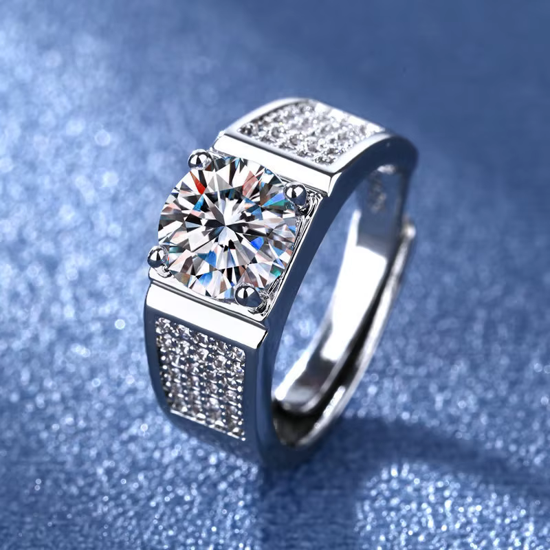 Bague pour homme à la mode entièrement sertie de diamants, en argent sterling 925, bijoux de haute q