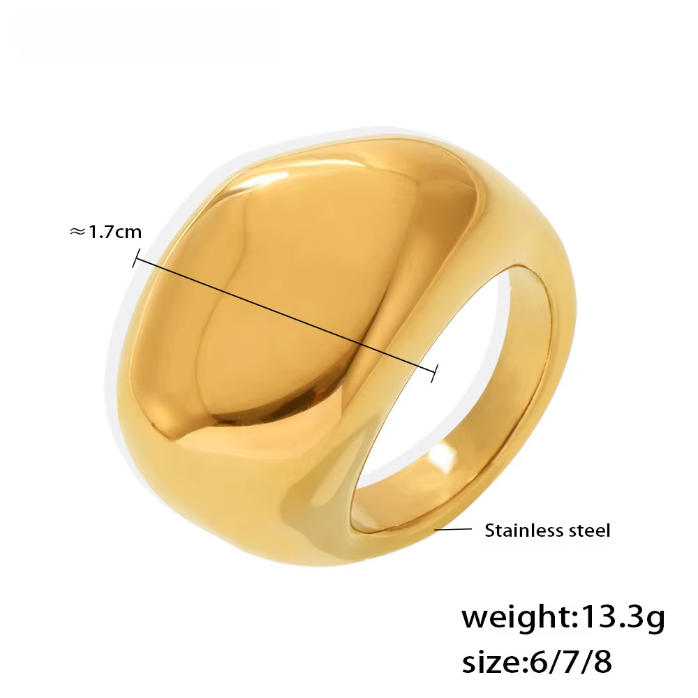 Bagues lisses irrégulières pour femmes, plaquées or 18 carats, étanches, sans ternissement, minimali