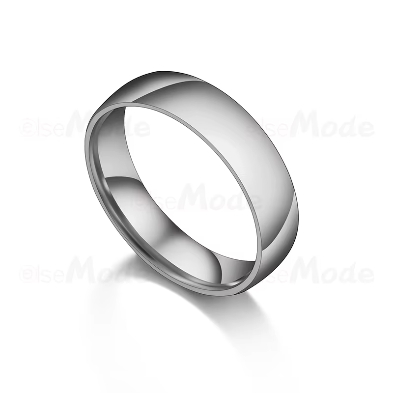 Kissmoon – bague brillante en acier inoxydable pour hommes et femmes, Simple, de haute qualité, 6MM,