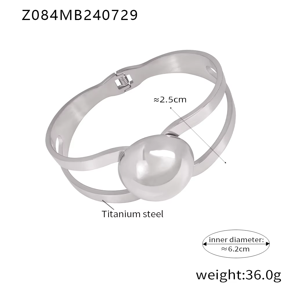 Bracelet en acier inoxydable brillant pour femme, plaqué or, chic, de luxe, à motif creux, bijou ten