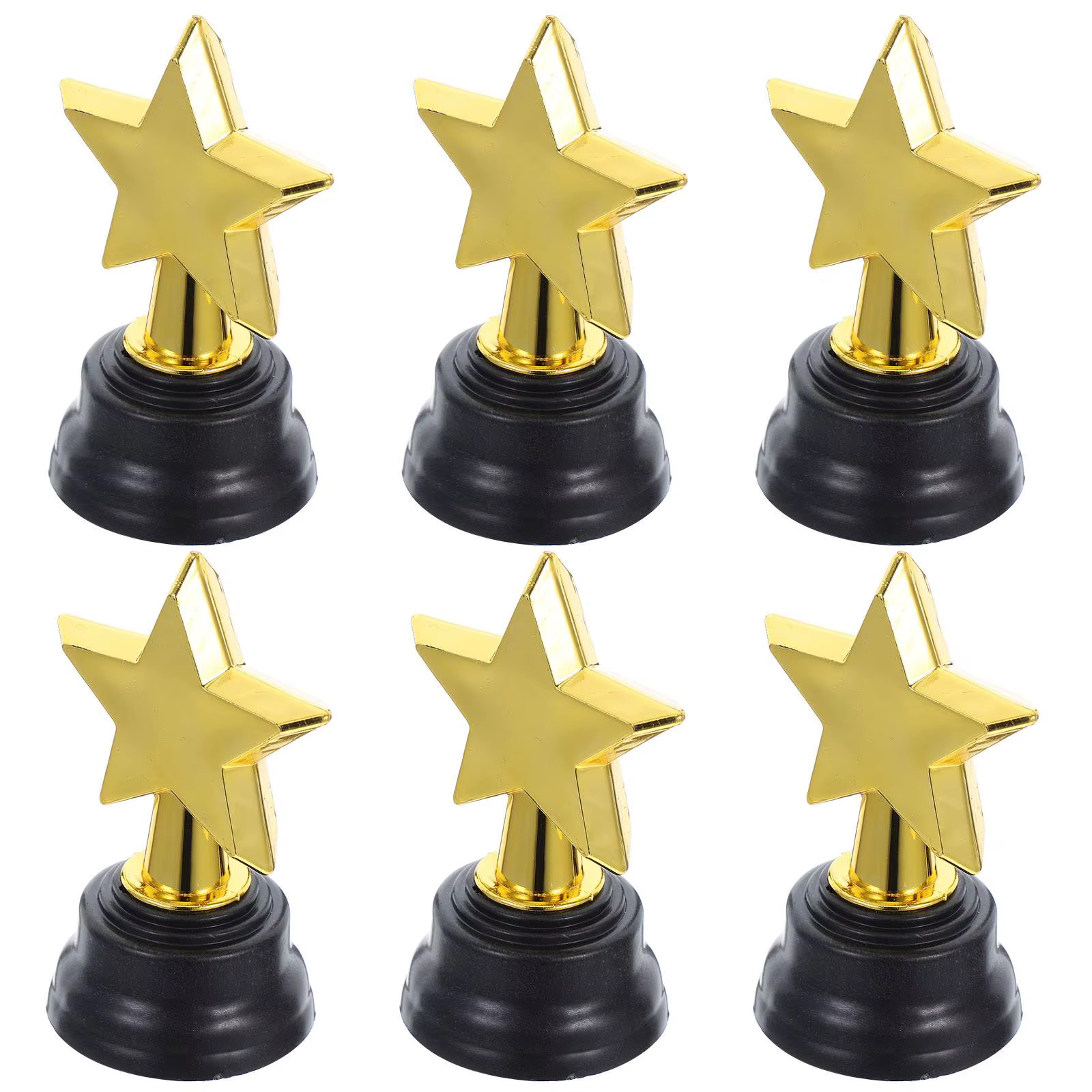 6 mini trophées étoiles dorées – Cadeaux de fête et prix de jeu pour les remises de diplômes de mate
