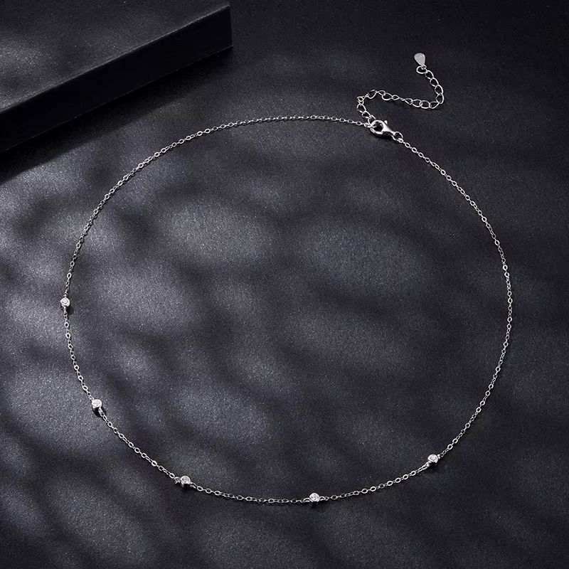 Bamoer – collier en argent Sterling 925 pour femmes, Design Unique avec 5 moissanites, certifié, bij